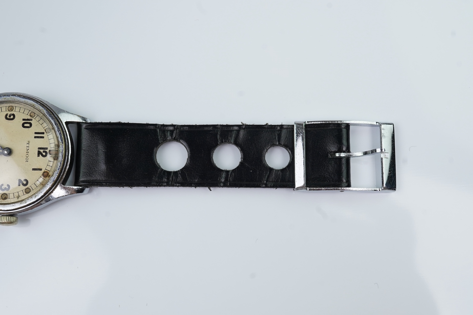 A gentleman's stainless steel WWII British Military Timor Army Trade Pattern manual wind wrist watch